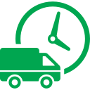 logistics-delivery-truck-and-clock